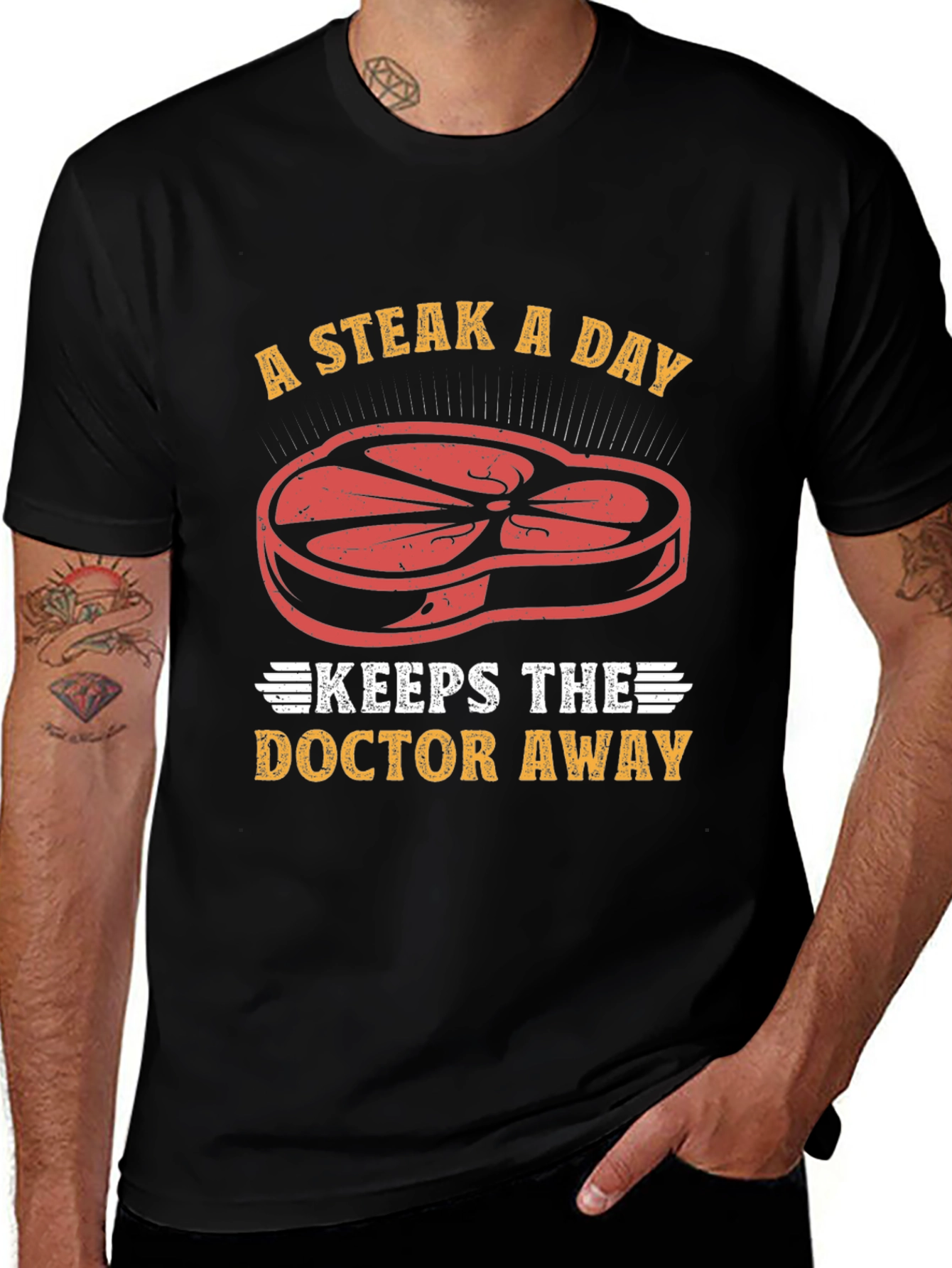 Variant 2 of Steak a Day T-Shirt - Funny Meat Lover Tee