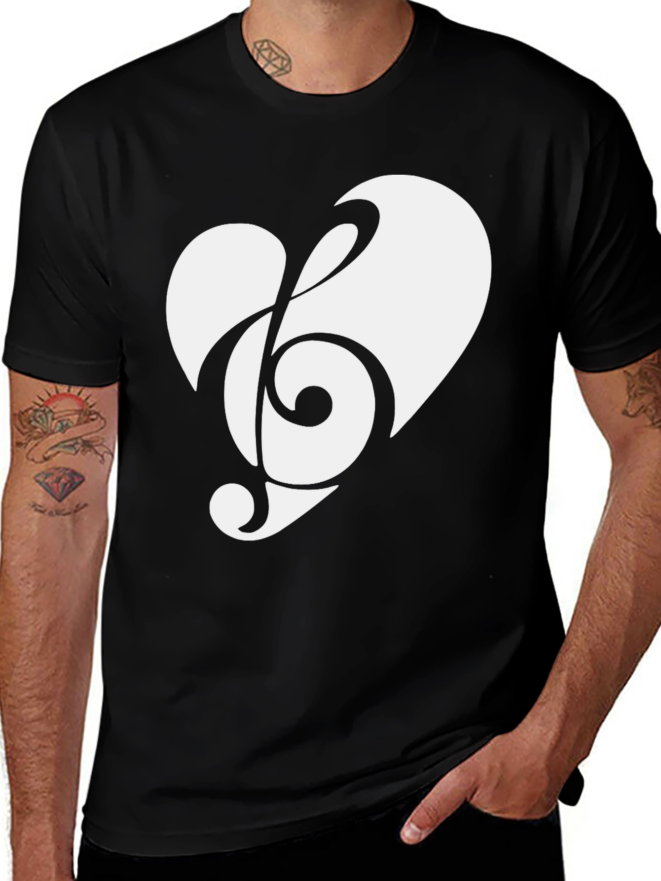 Variant 10 of Musical Heart Black T-Shirt