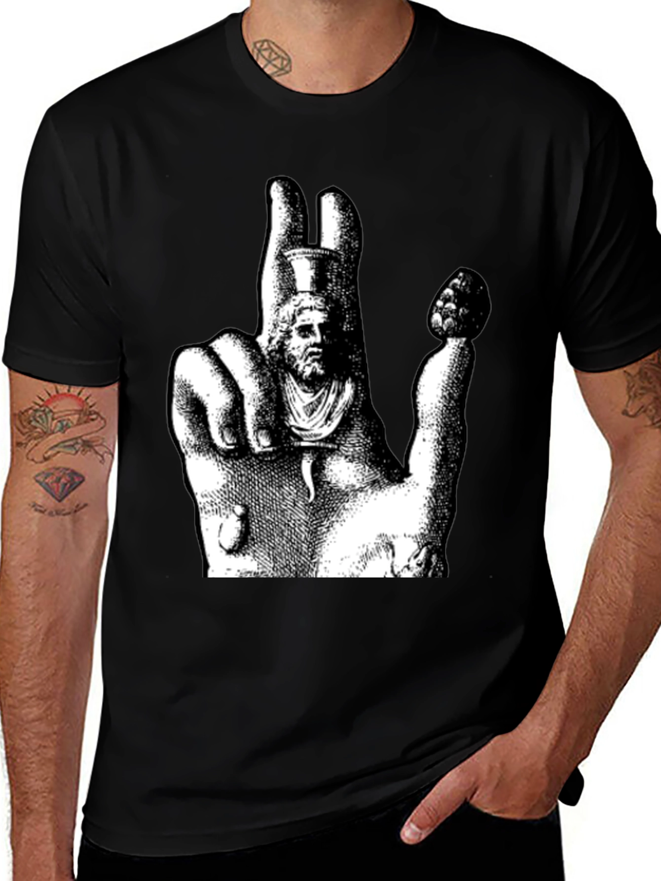 Variant 19 of Novelty Graphic Tee - Hand Statue