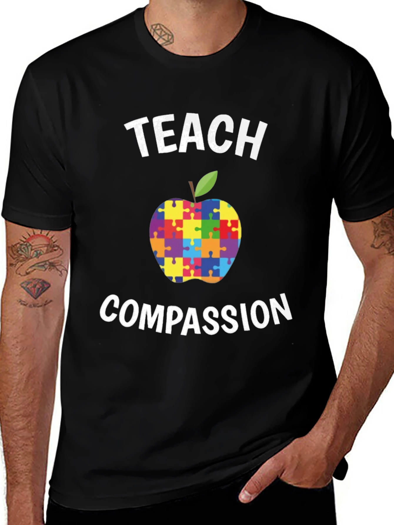 Variant 29 of Teach Compassion Puzzle Apple T-Shirt