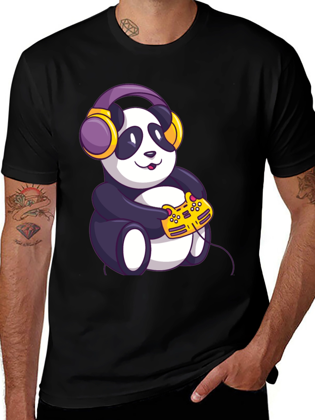 Gamer Panda T-Shirt - Playful Graphic Tee
