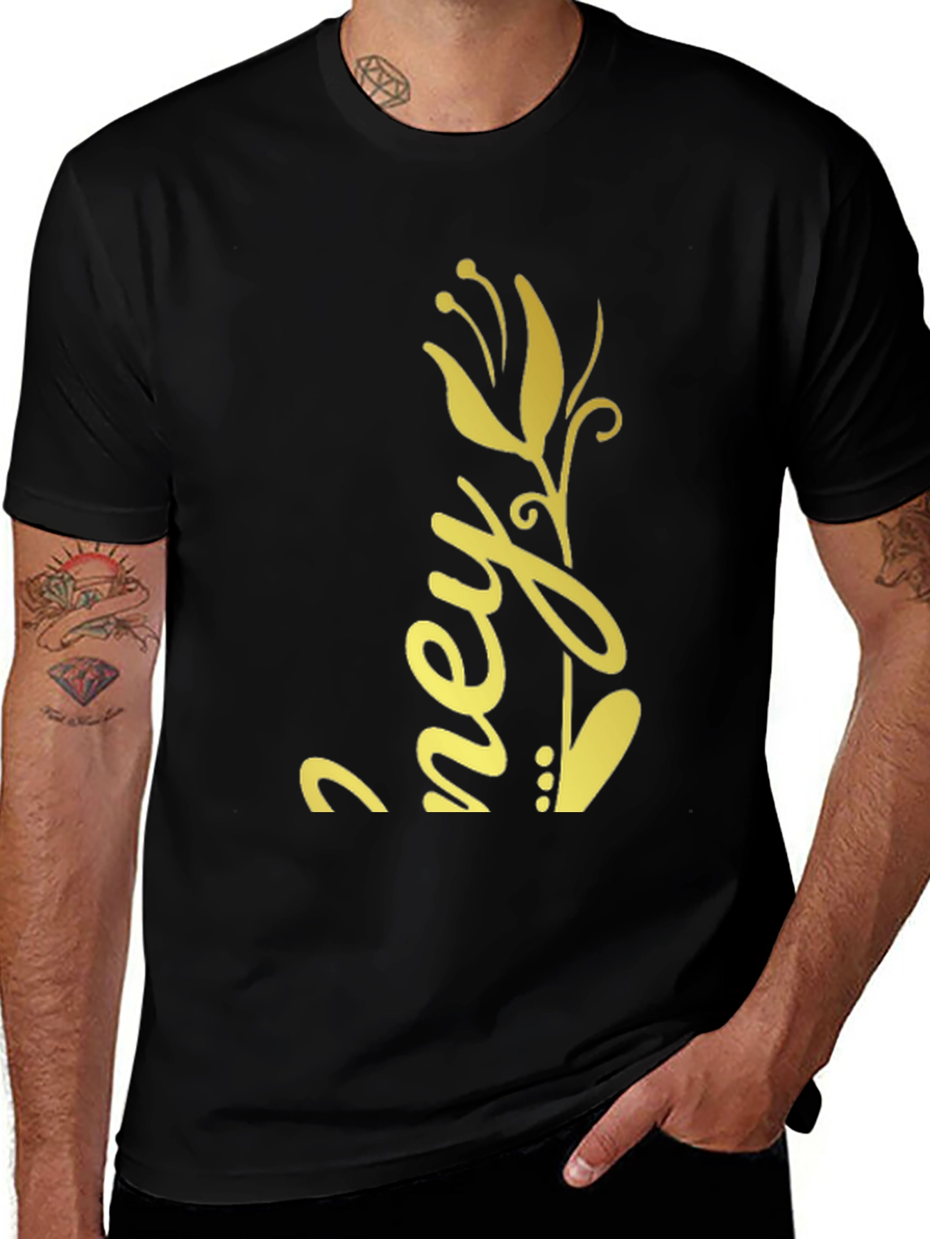 Variant 7 of Floral Script Black Tee
