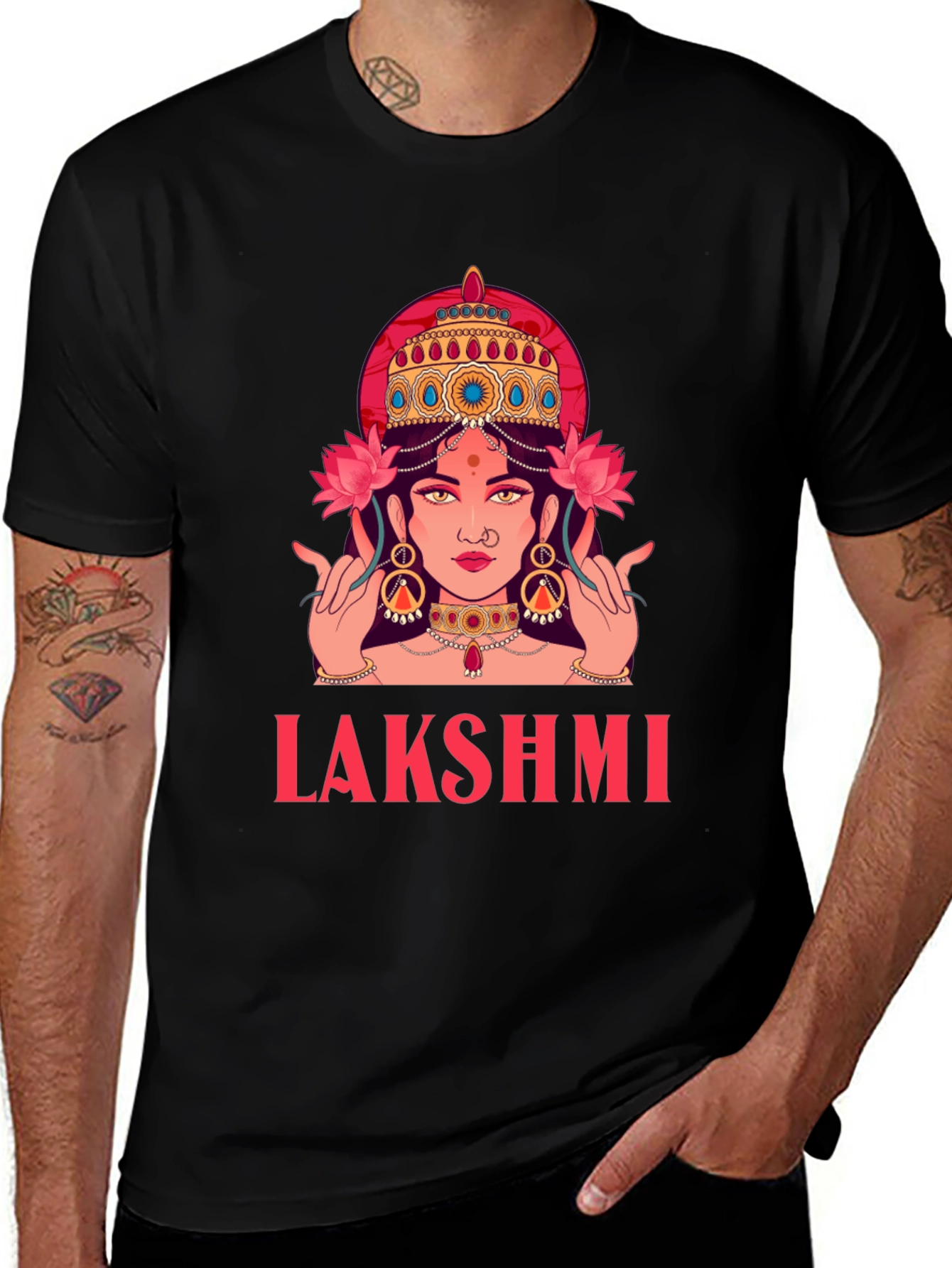 Lakshmi Graphic Tee - Divine Indian Goddess Shirt