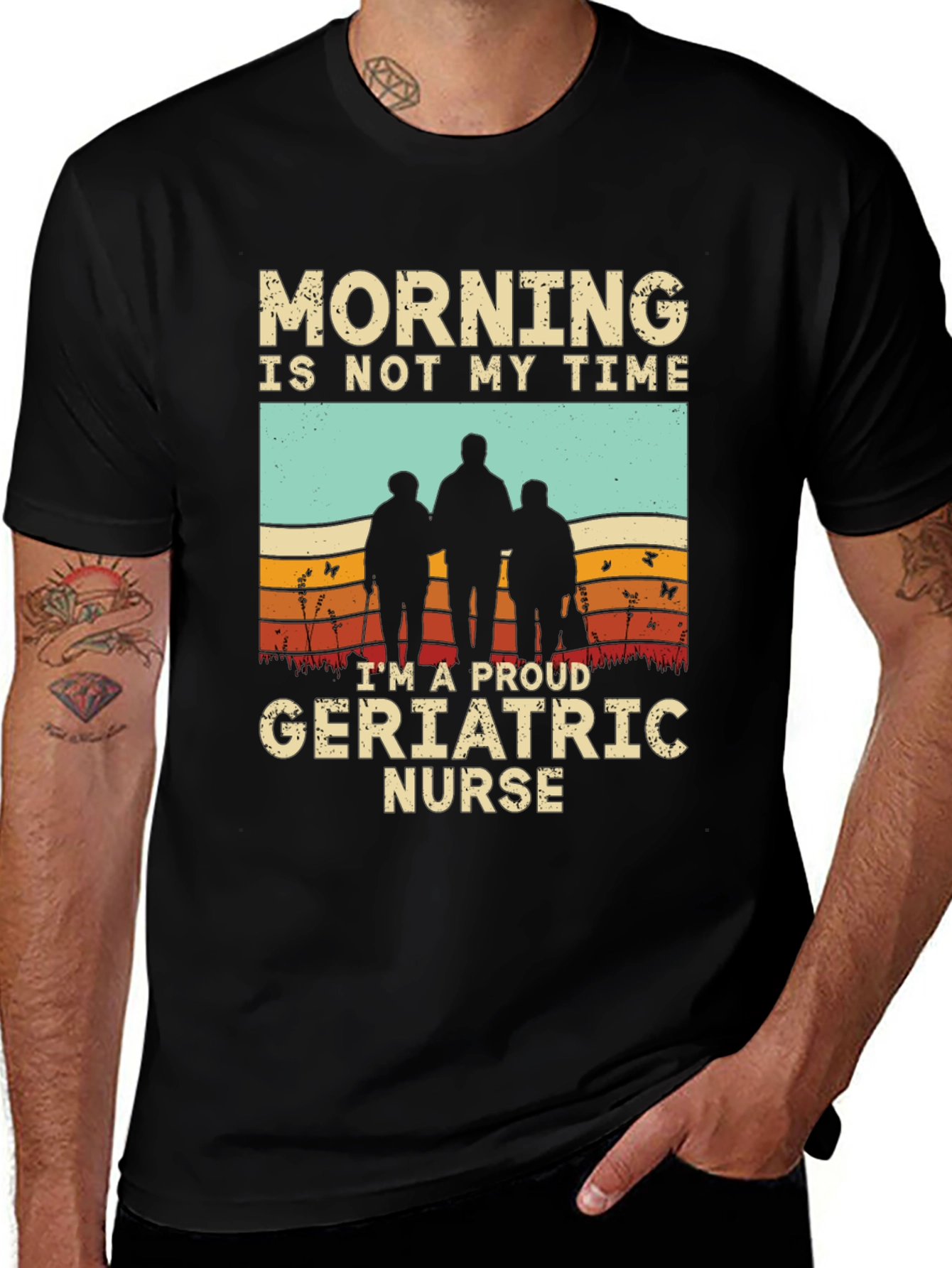 Variant 20 of Geriatric Nurse T-Shirt - Morning Is Not My Time Graphic Tee