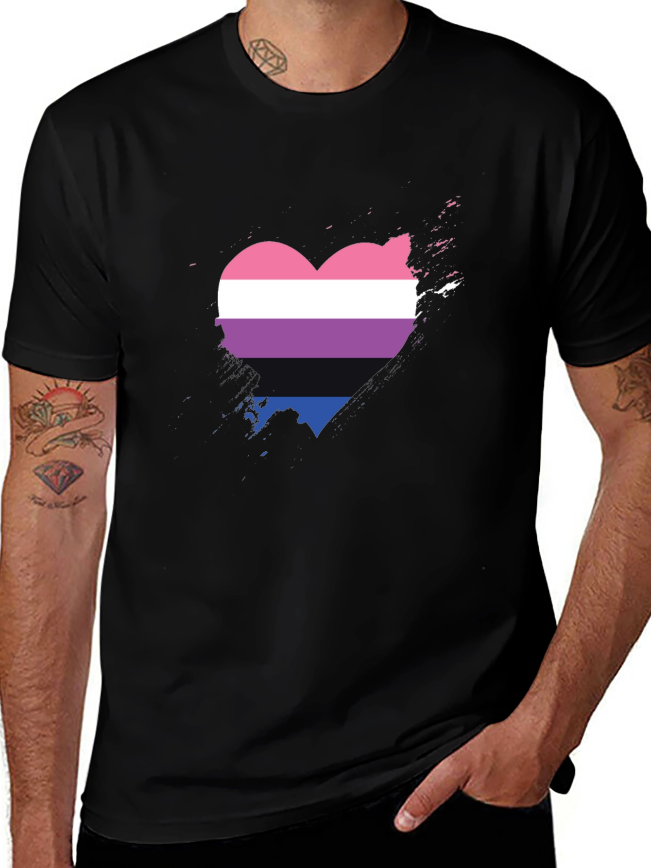 Bisexual Pride Heart T-Shirt - Soft Cotton Tee