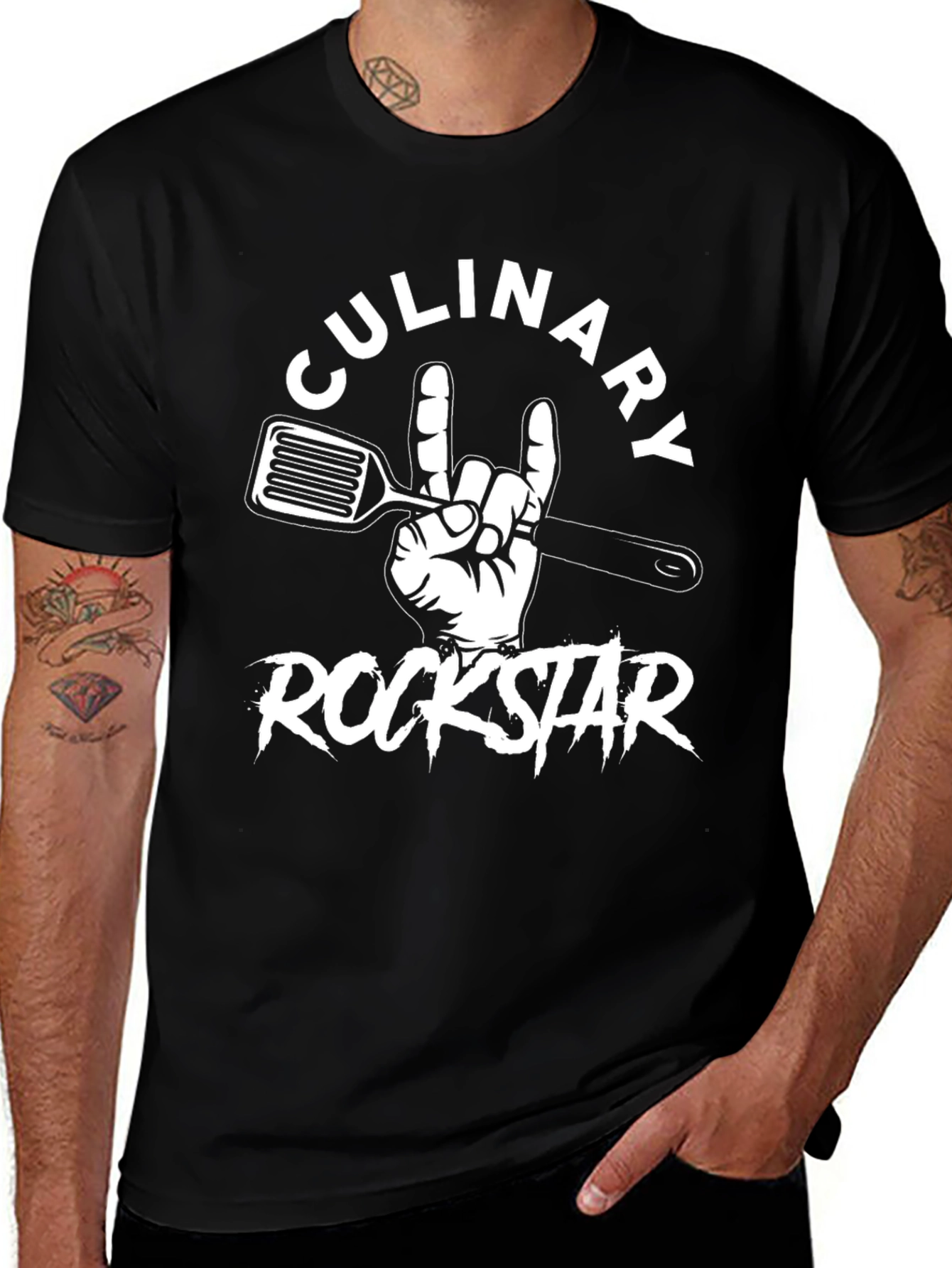 Variant 21 of Culinary Rockstar T-Shirt - Black Graphic Tee