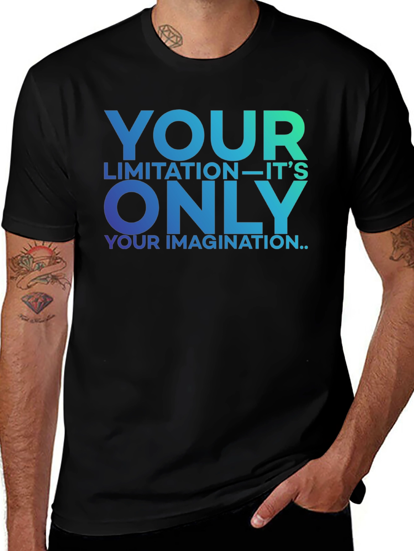 Variant 23 of Inspirational Graphic Tee - Your Only Limitation T-Shirt