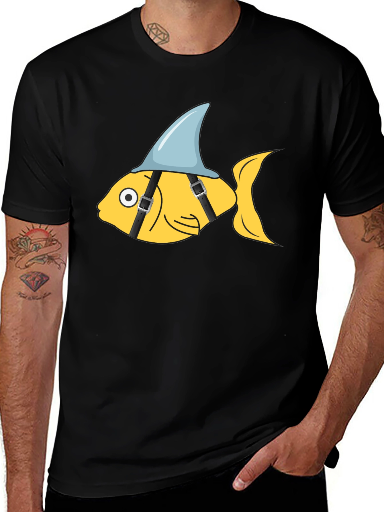 Funny Shark Fin Fish Graphic Tee