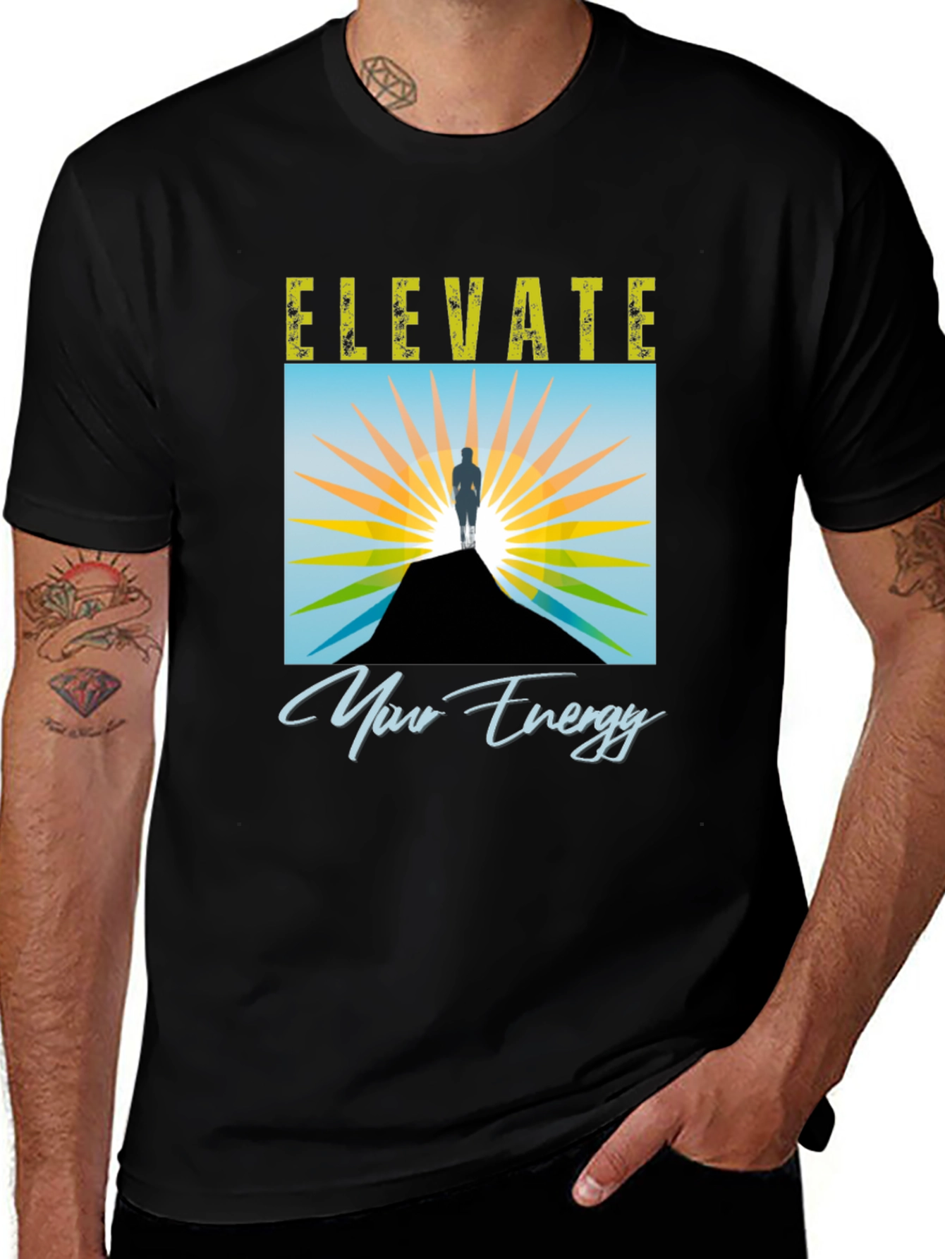 Variant 18 of Elevate Your Energy T-Shirt - Inspirational Graphic Tee