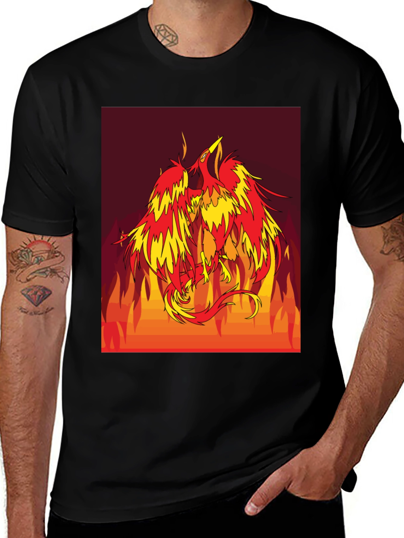 Variant 23 of Phoenix Rising Graphic T-Shirt - Black