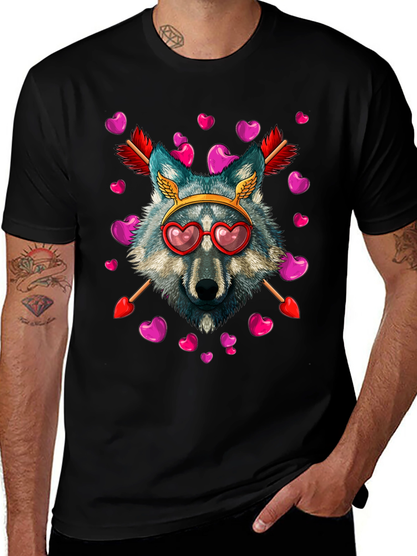 Valentine's Day Wolf Graphic Tee