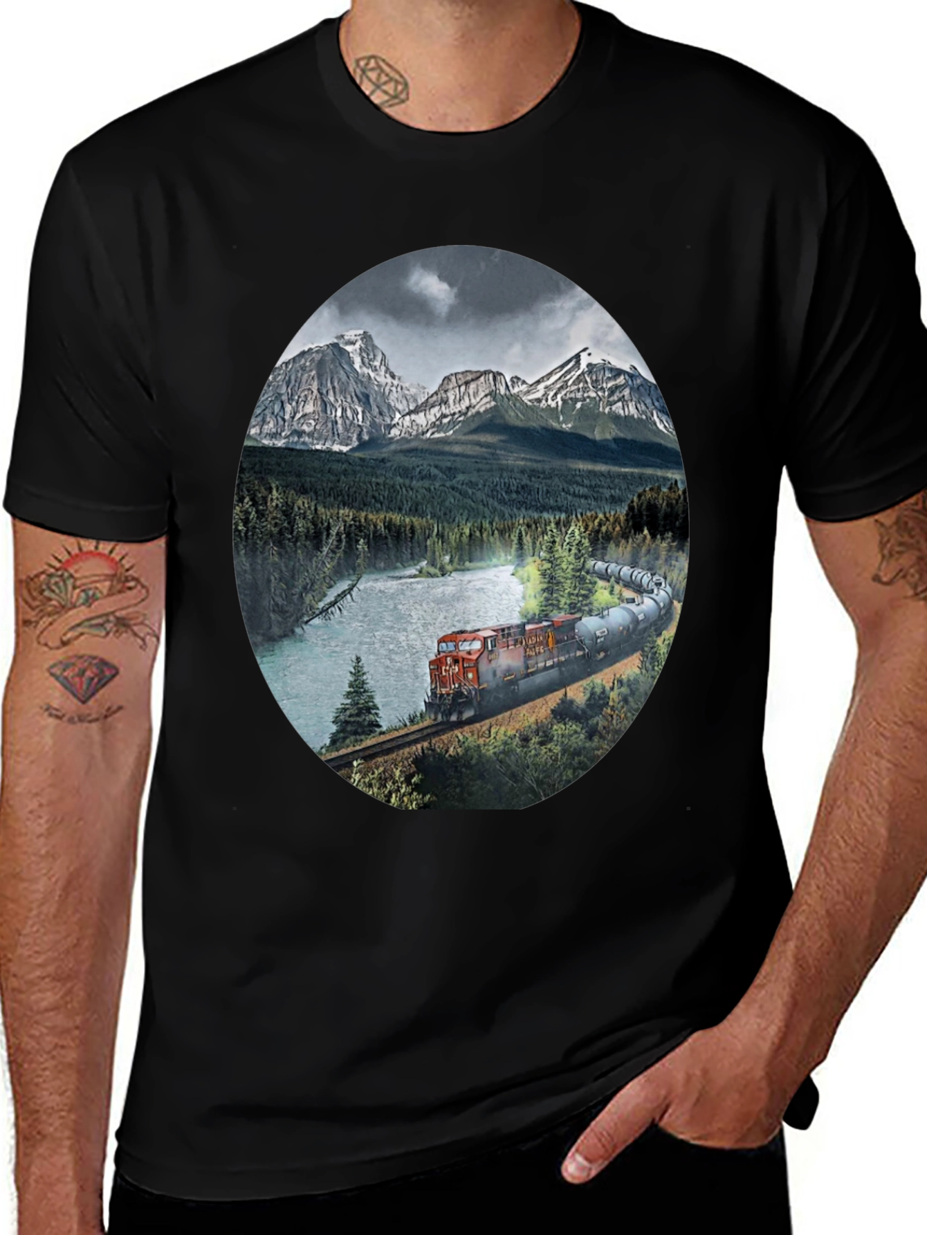 Variant 29 of Train Through the Mountains Graphic Tee