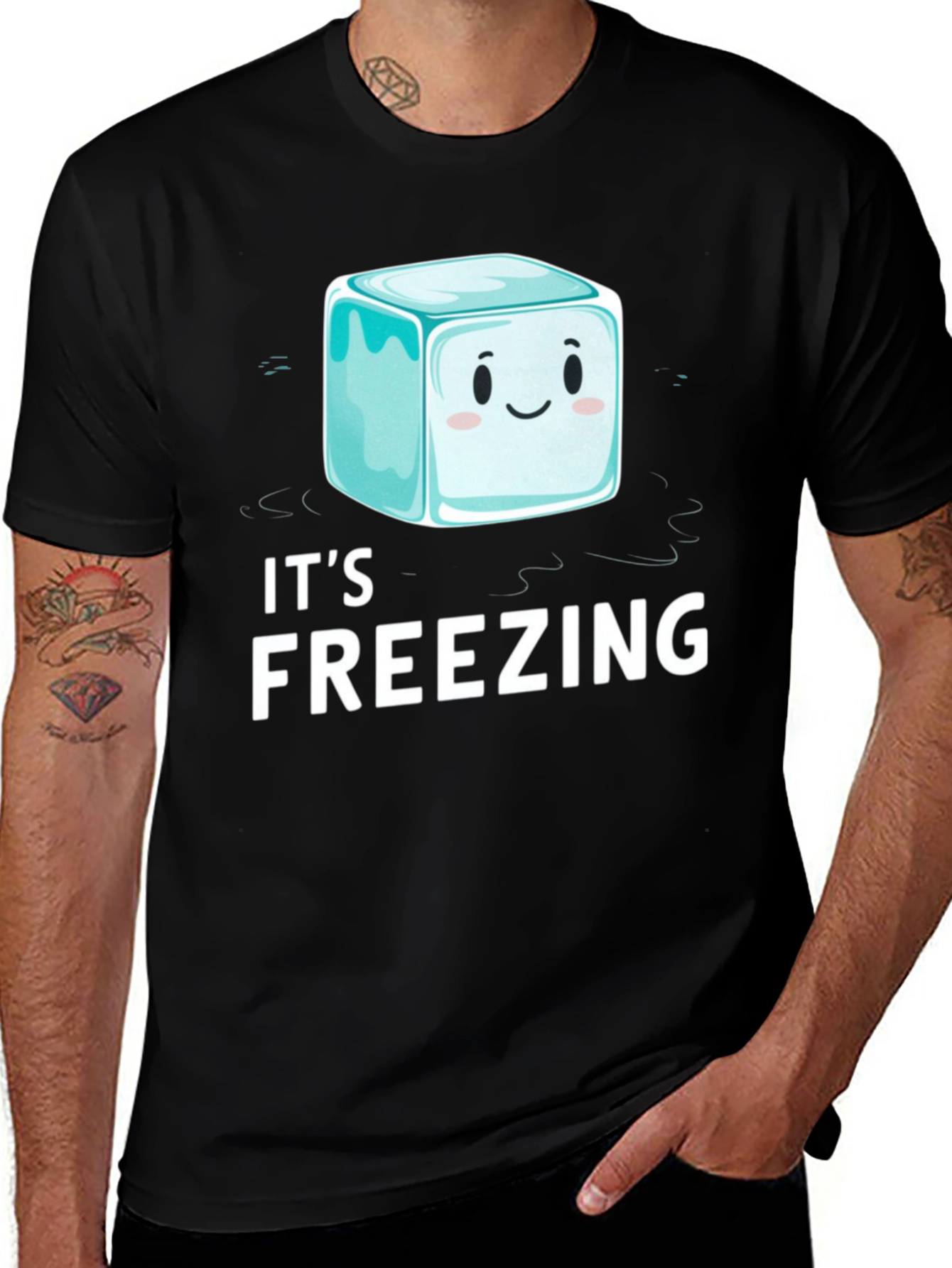Variant 28 of It's Freezing T-Shirt Cute Ice Cube Graphic Tee