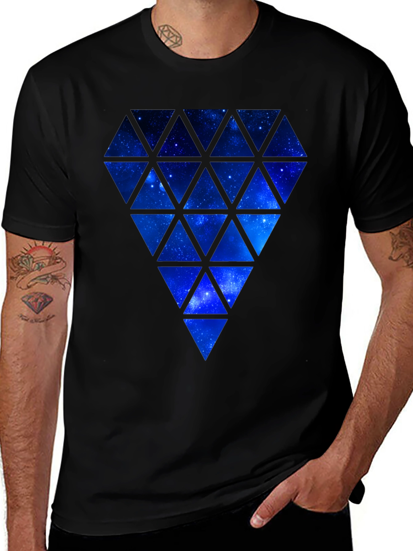 Variant 3 of Cosmic Triangle T-Shirt - Galaxy Design