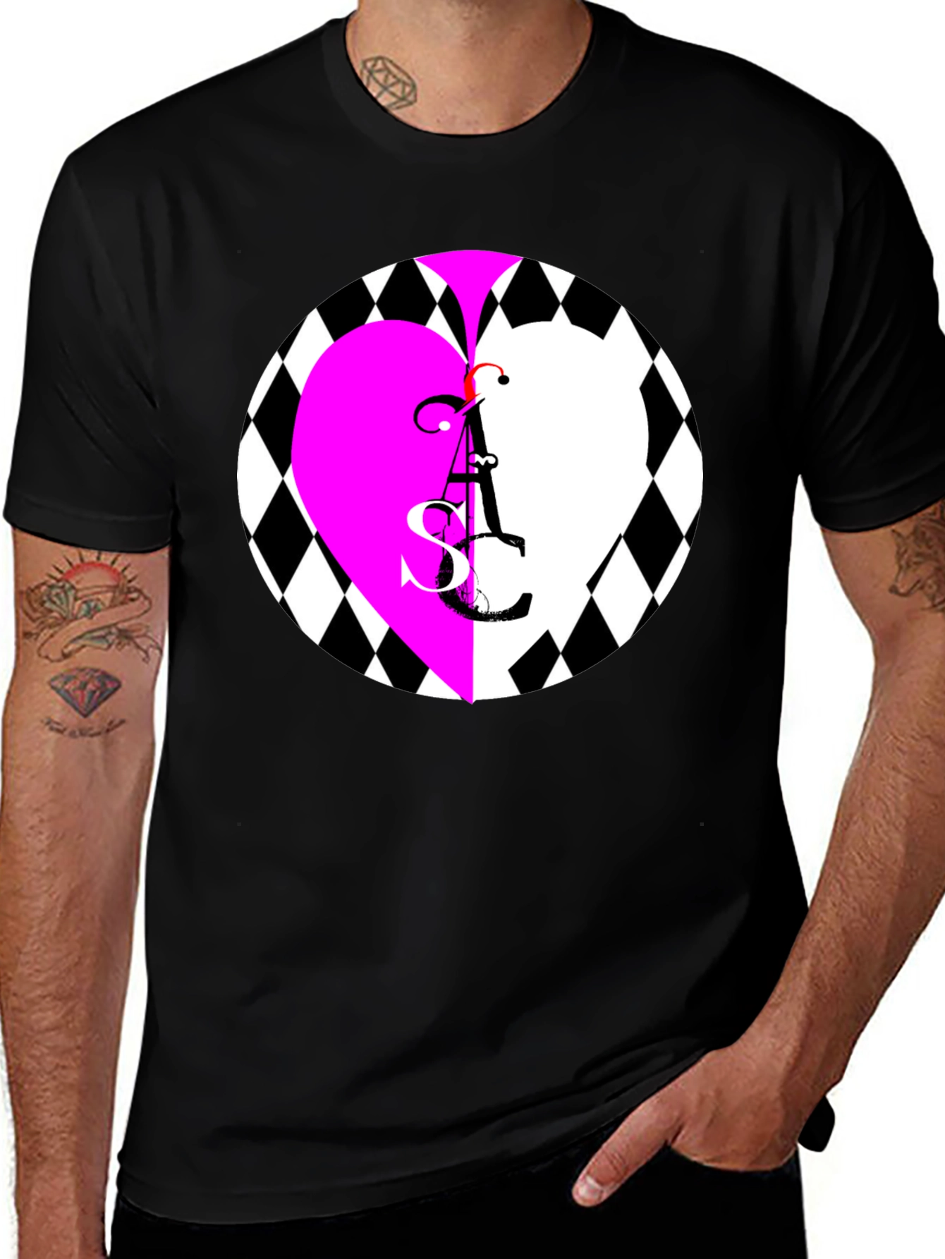 Variant 22 of Heart ASC Graphic Black T-Shirt