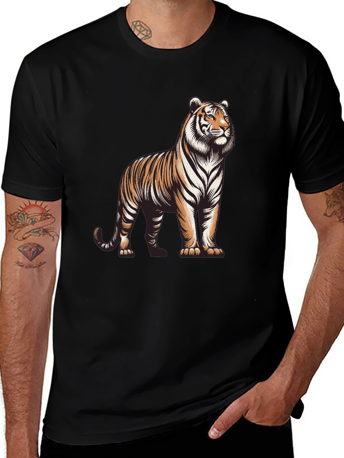 Black Tiger Graphic Tee - Bold & Stylish main image