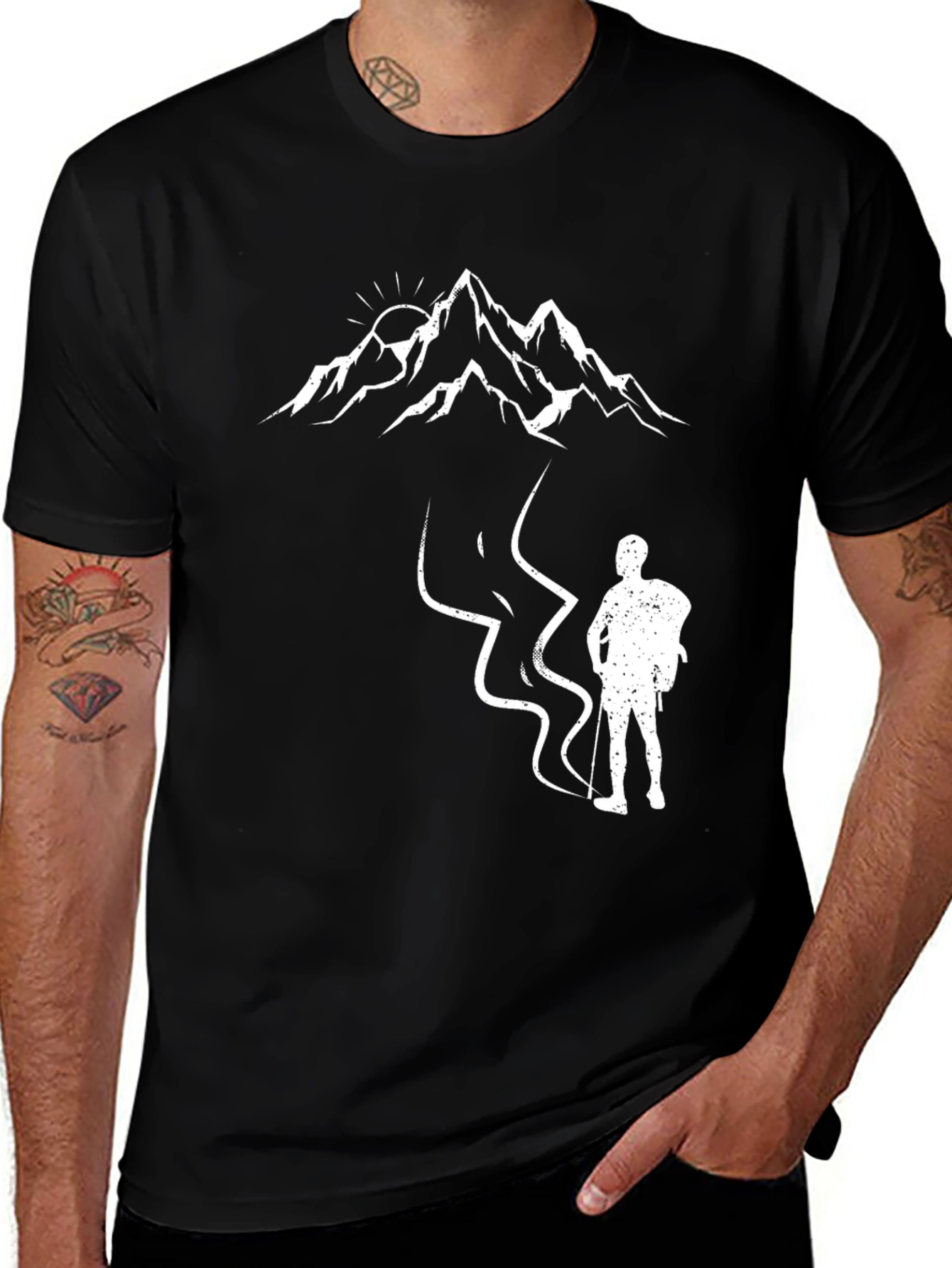 Variant 25 of Mountain Hiker Graphic T-Shirt - Black