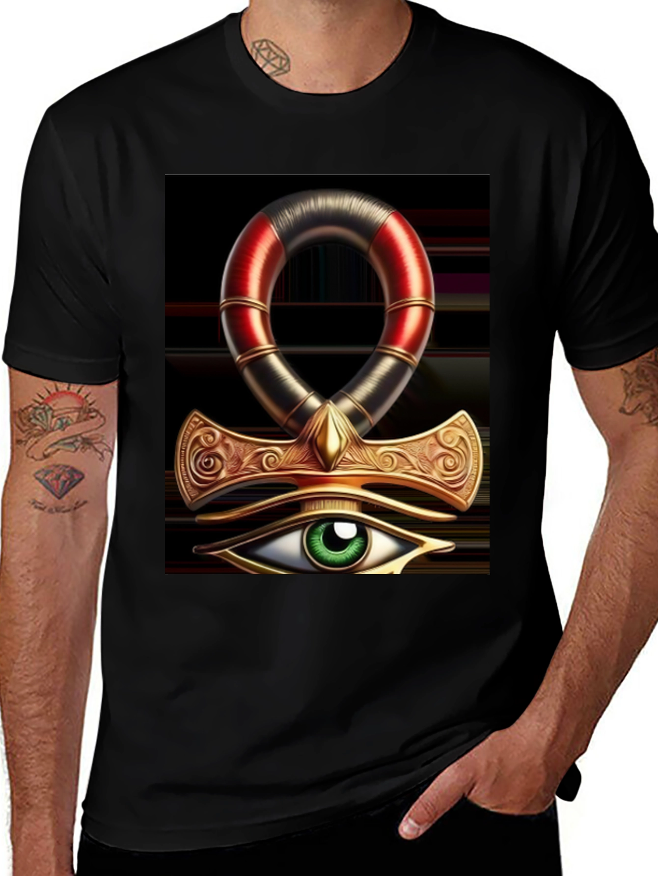 Eye of Horus & Ankh T-Shirt - Egyptian Symbolism