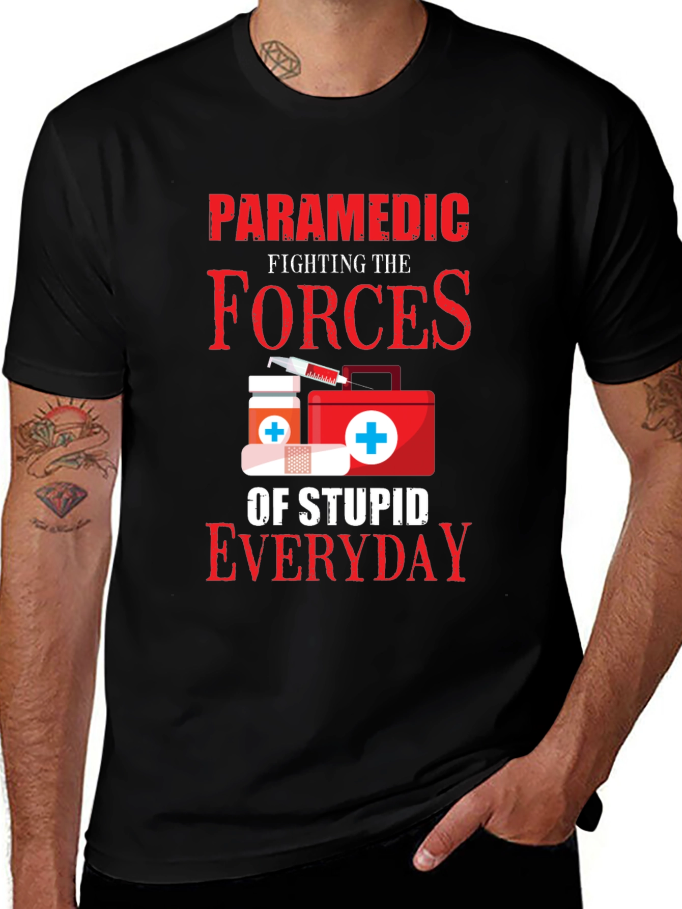 Variant 11 of Paramedic Forces of Stupid Everyday T-Shirt