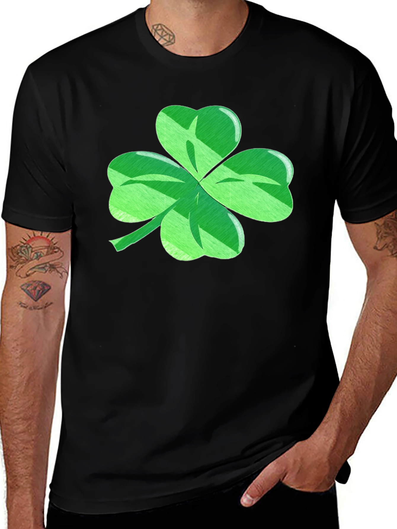 Variant 15 of Lucky Clover Black T-Shirt