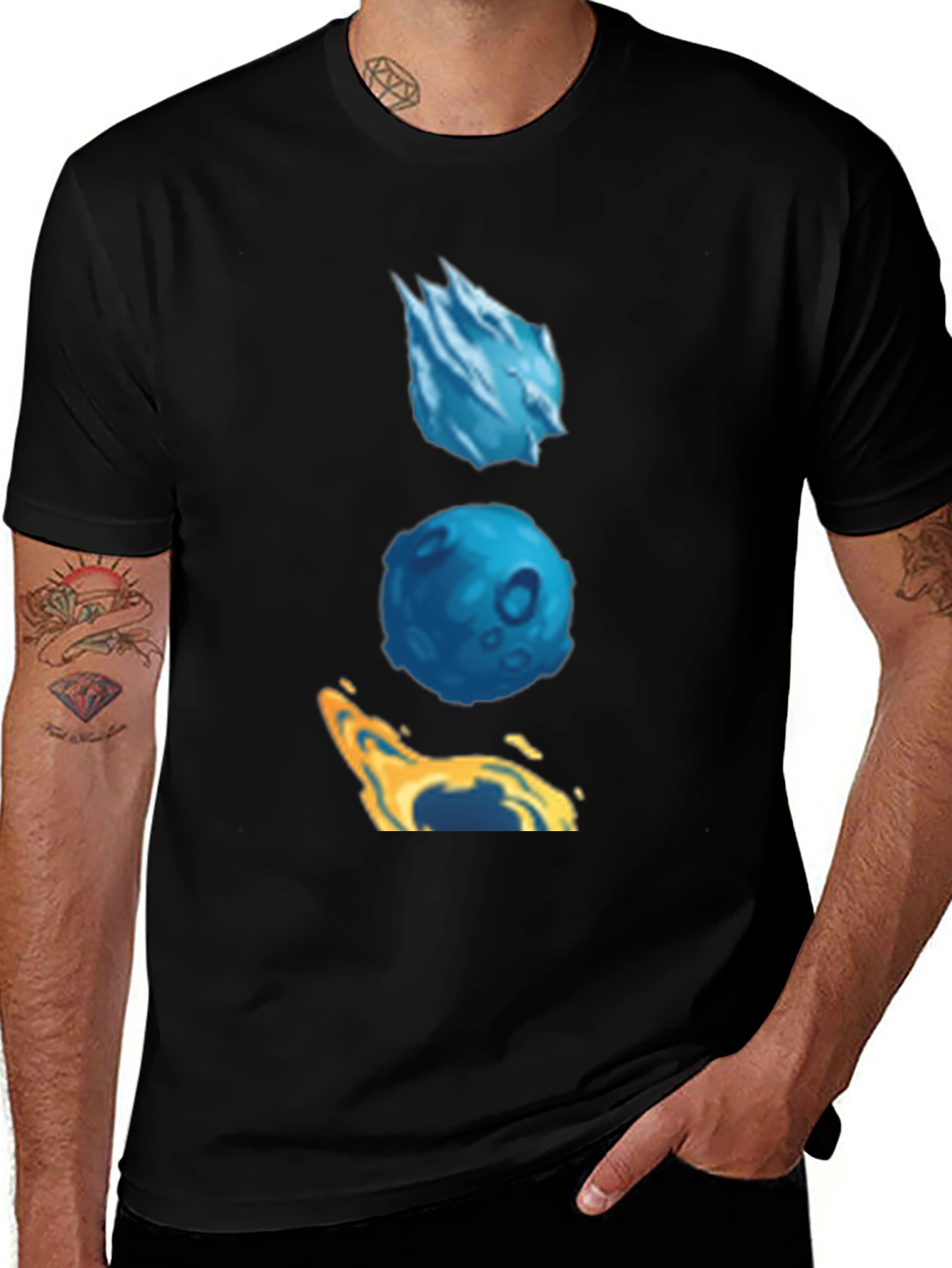 Elements T-Shirt - Ice, Earth, and Fire Graphic Tee