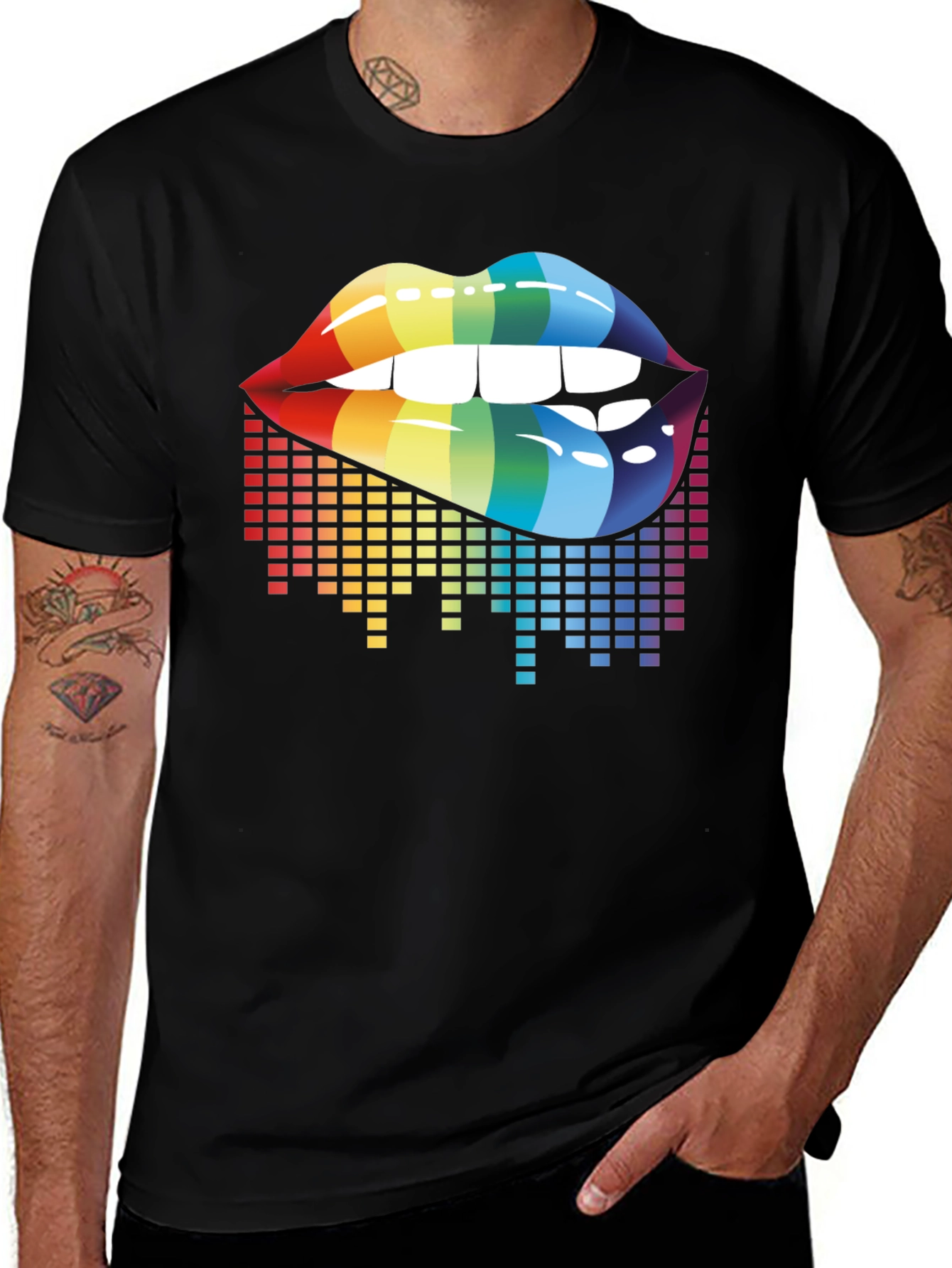 Variant 14 of Rainbow Lips Graphic Tee - LGBTQ+ Pride Shirt