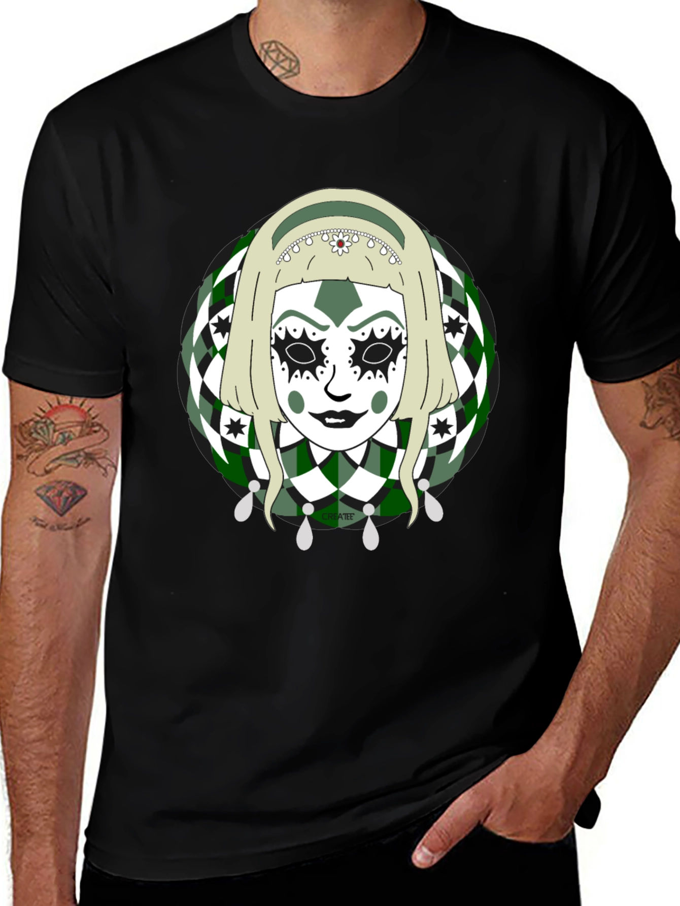Variant 12 of Harlequin Face Graphic T-Shirt