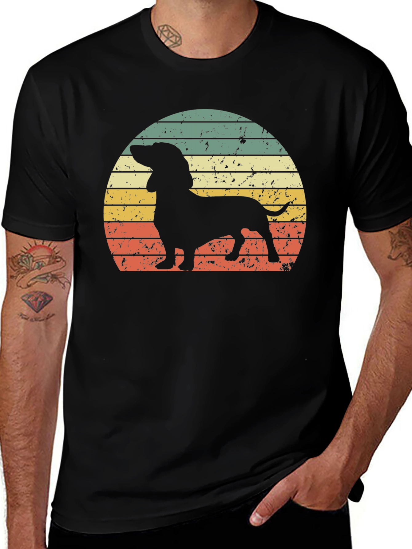 Variant 11 of Dachshund Sunset T-Shirt - Retro Dog Lover Tee