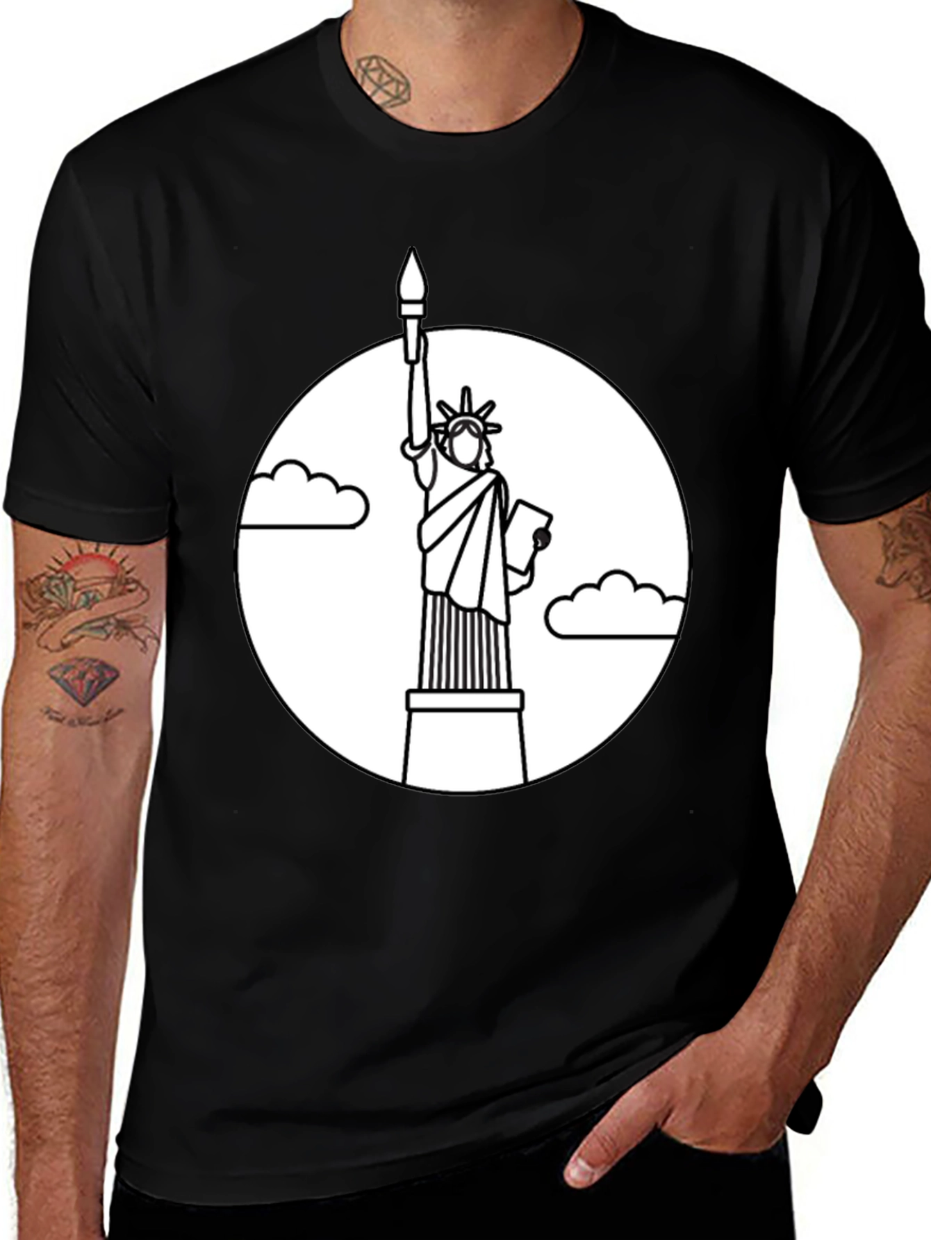 Statue of Liberty Graphic Tee - Unisex Black T-Shirt