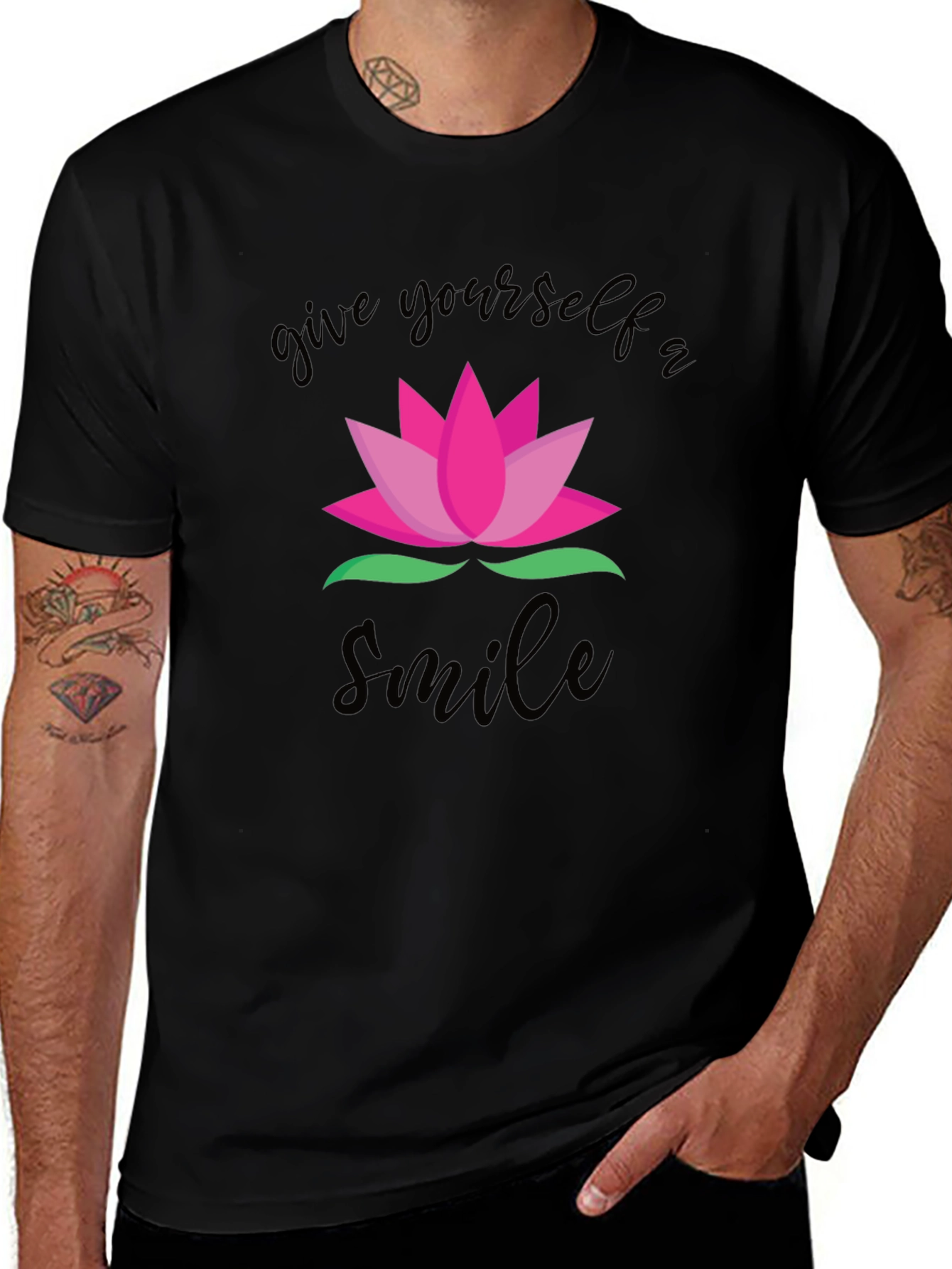 Variant 18 of Lotus Flower T-Shirt - Give Yourself a Smile