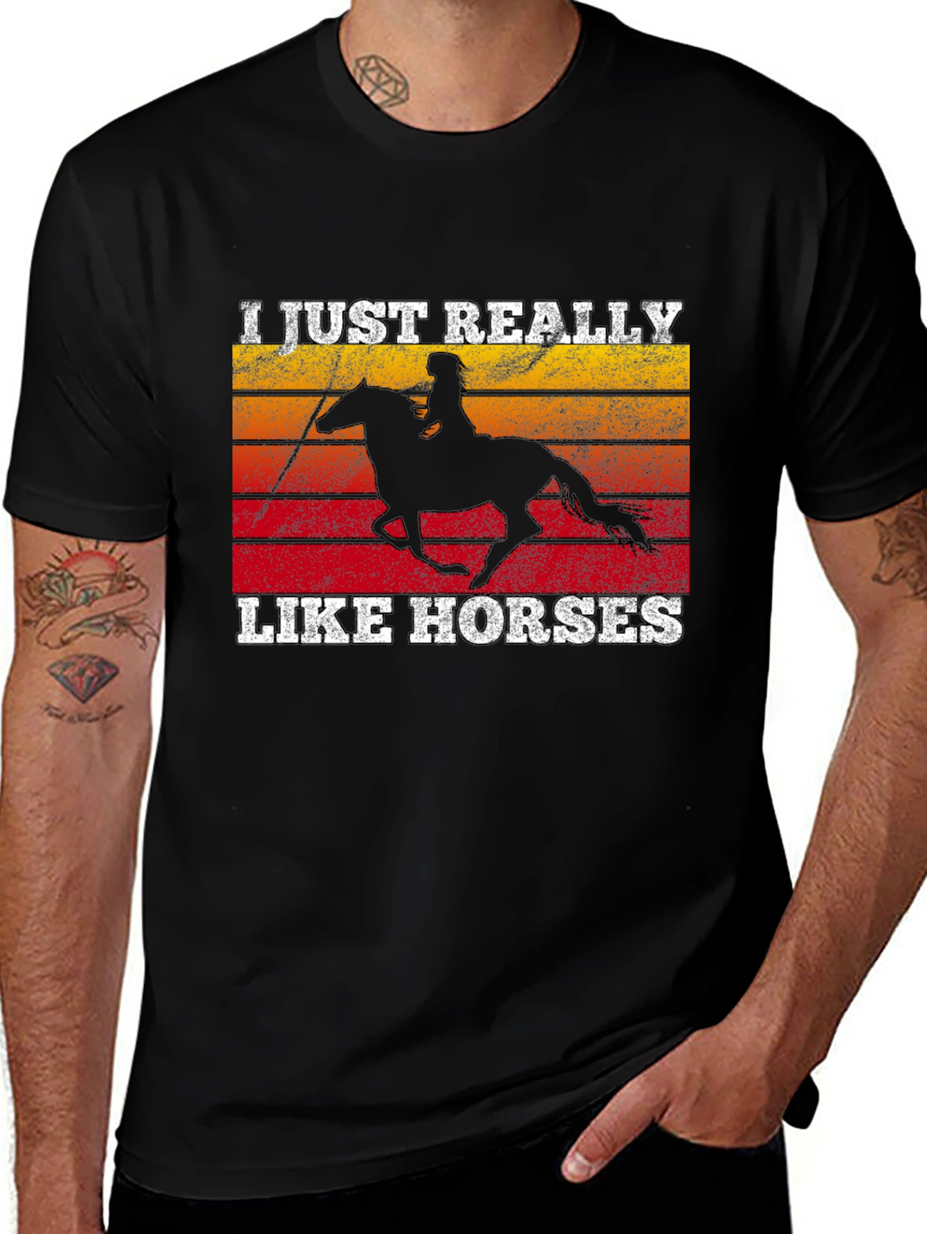 Variant 20 of I Just Really Like Horses Black T-Shirt