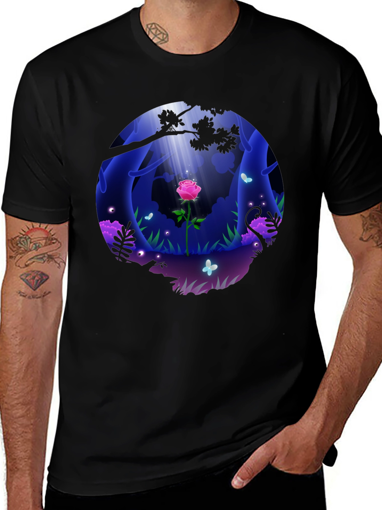 Variant 17 of Mystic Forest Rose Graphic T-Shirt