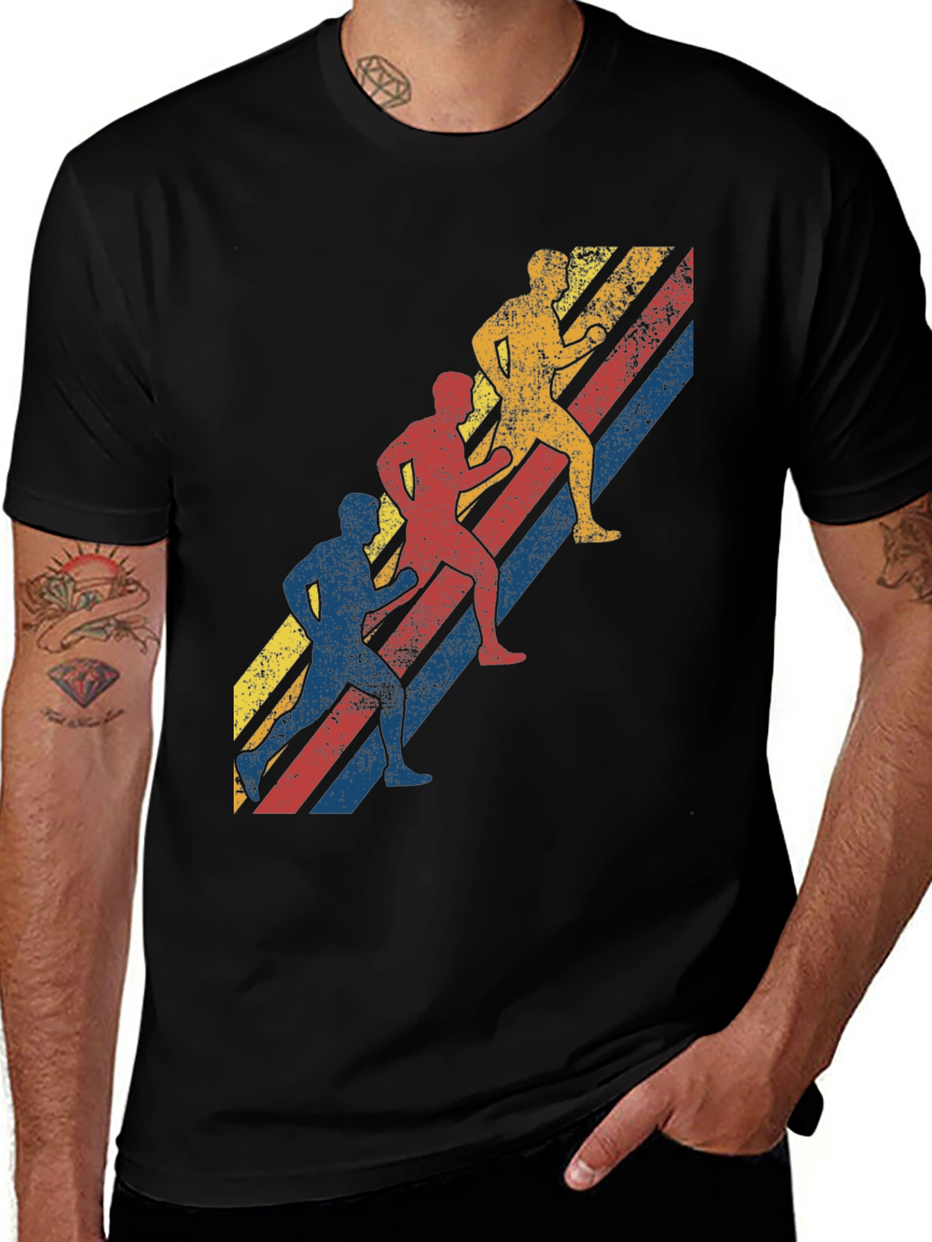 Variant 16 of Retro Running T-Shirt - Vintage Runner Design