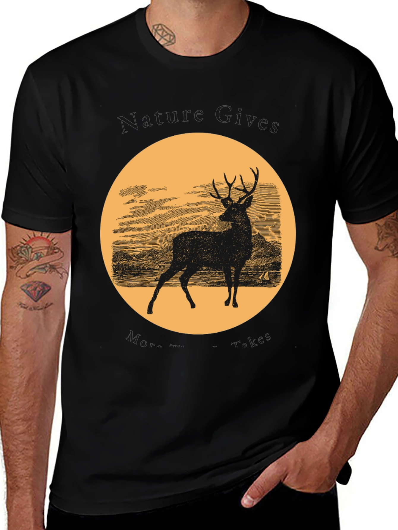 Variant 22 of Deer Silhouette Graphic T-Shirt