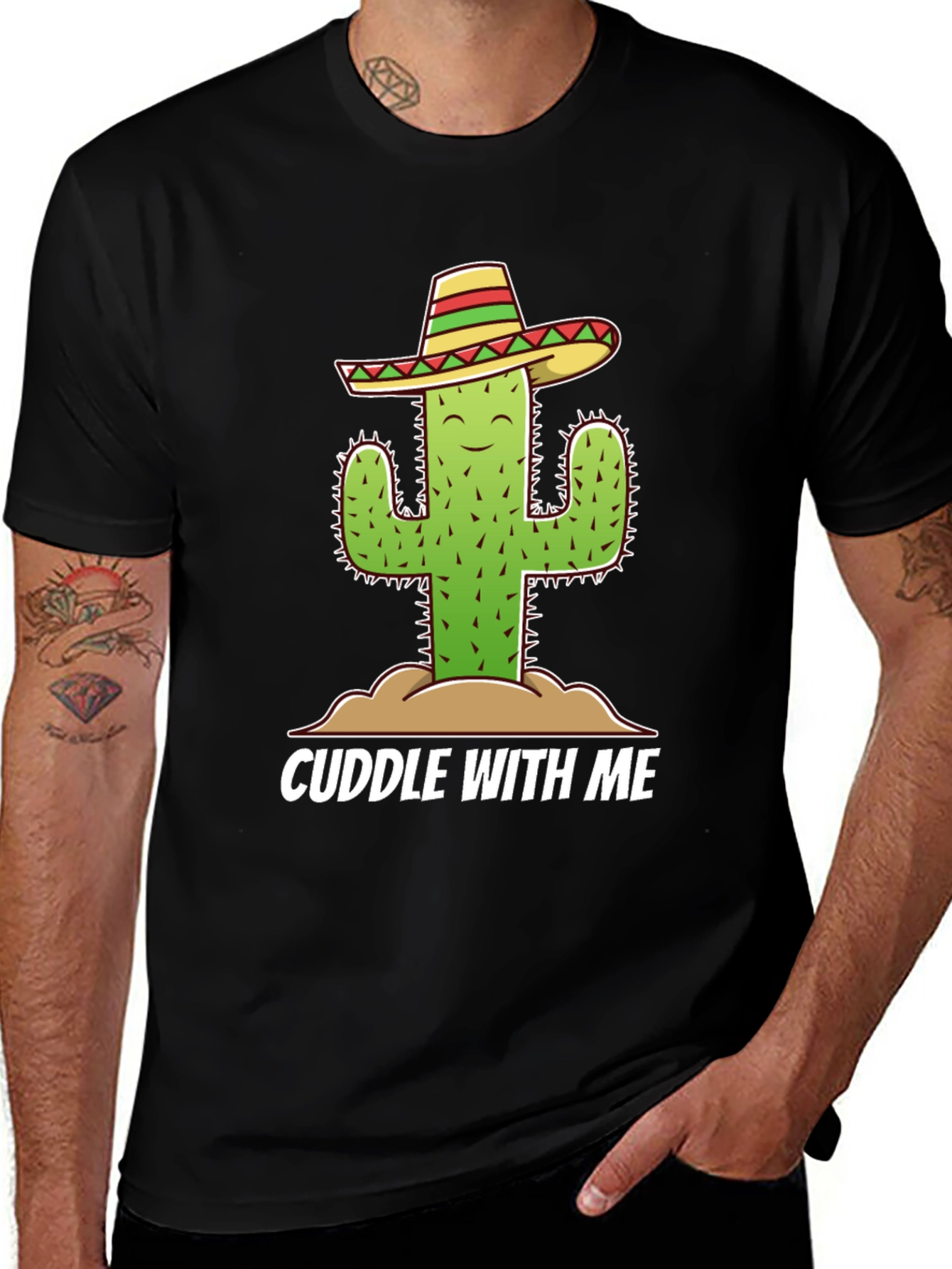 Variant 27 of Cuddle Cactus T-Shirt - Funny Graphic Tee