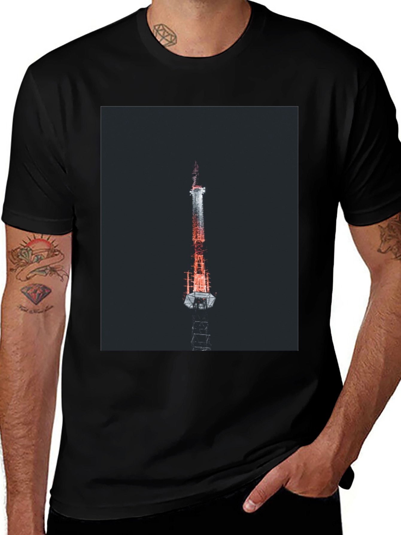 Variant 11 of Tower Graphic Black T-Shirt