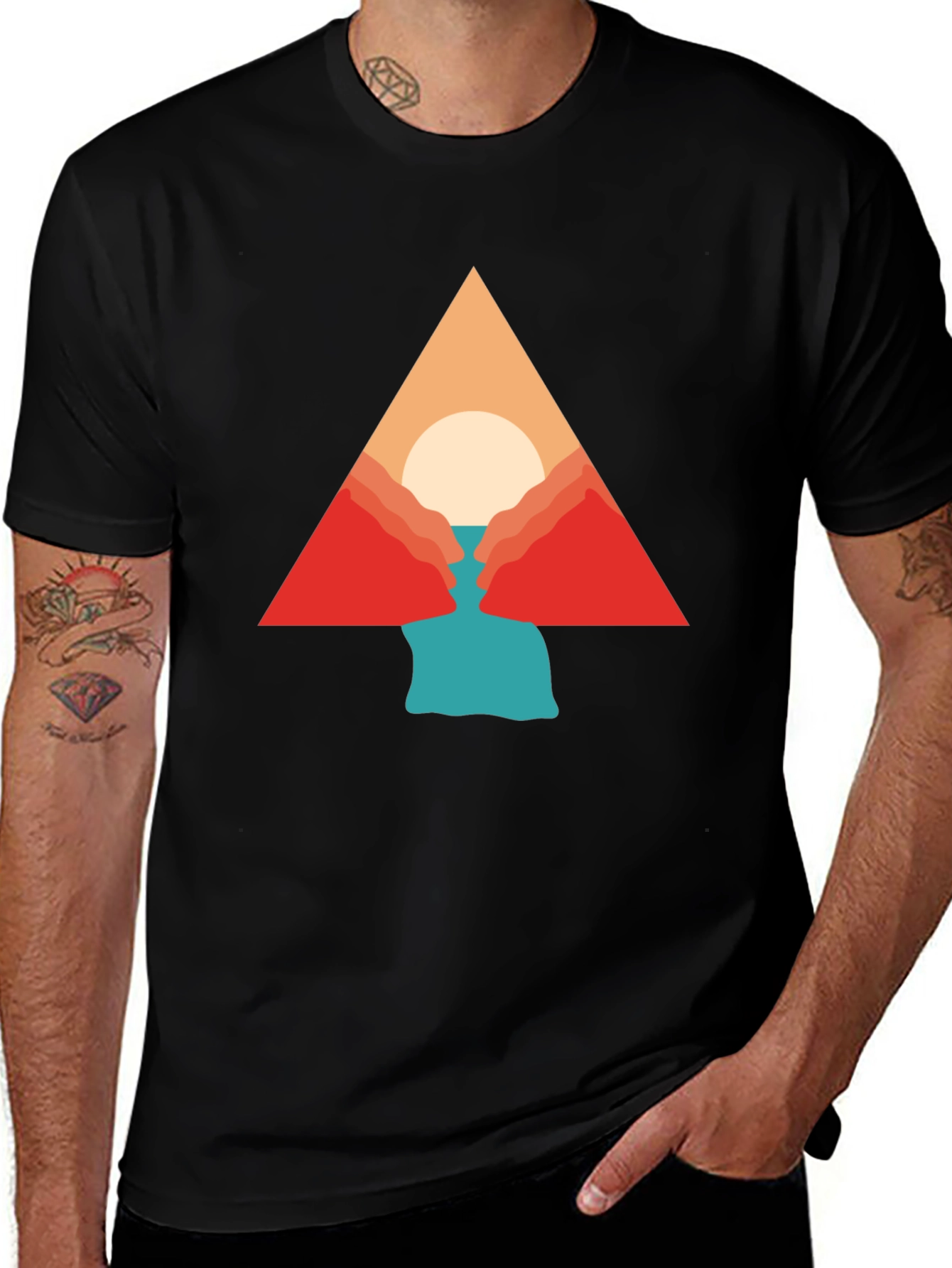 Variant 5 of Geometric Mountain Graphic Tee