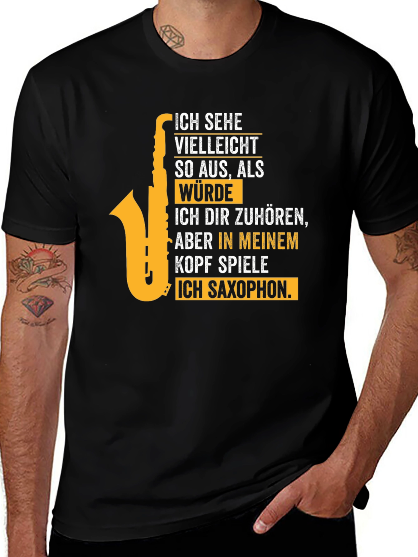 Variant 14 of Saxophone Player T-Shirt - "I Play Saxophone in My Head"