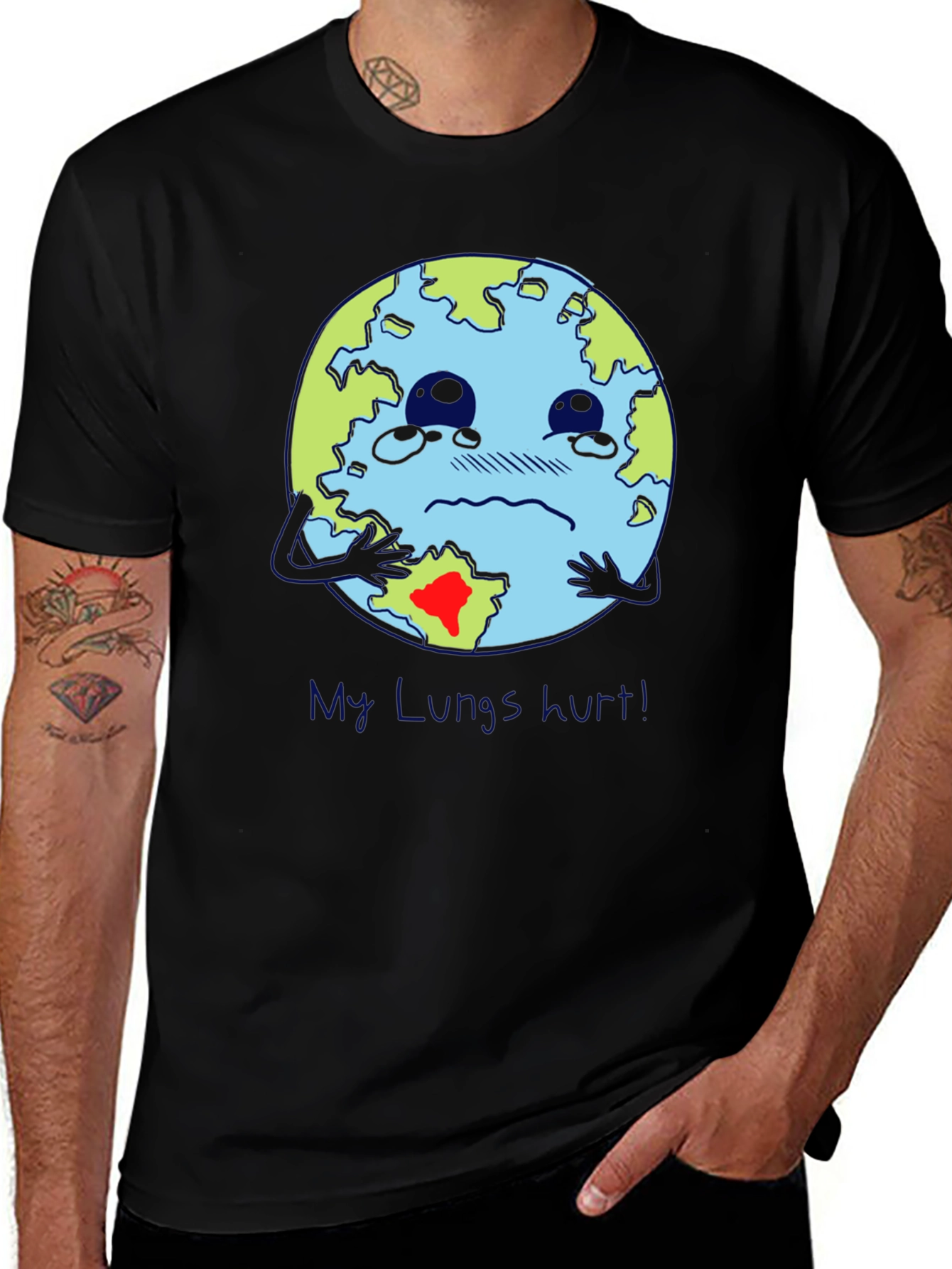 Earth Lungs Hurt T-Shirt - Environmental Awareness