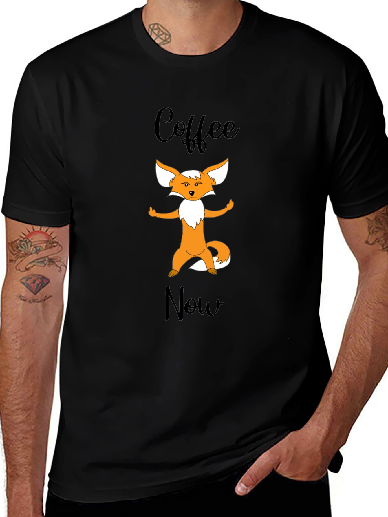 Variant 10 of Coffee Now Fox T-Shirt - Funny Graphic Tee