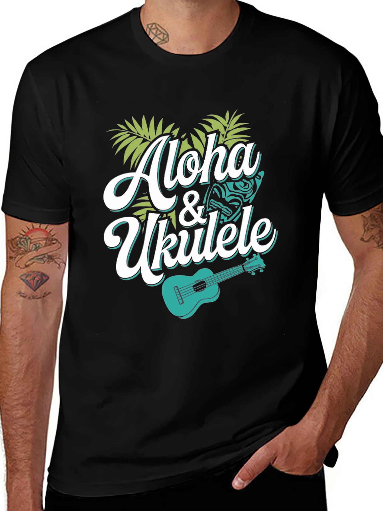 Variant 23 of Aloha Ukulele Graphic Tee - Island Vibes