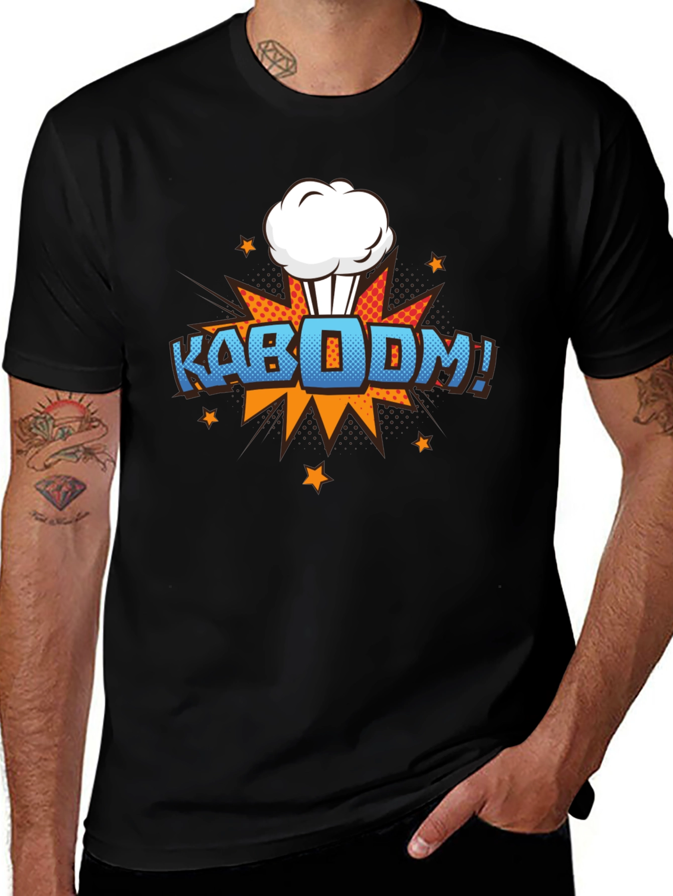 Kaboom! Graphic Print Men's Black T-Shirt