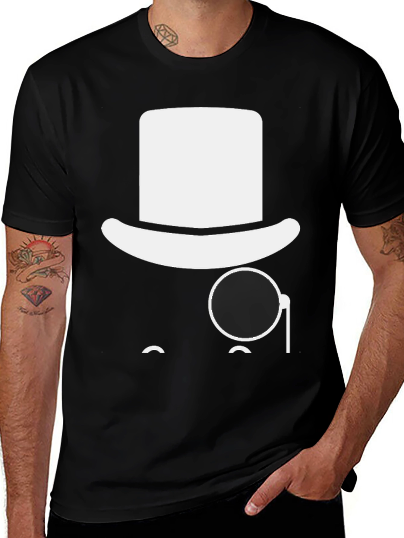 Variant 5 of Gentleman Graphic Tee - Classic Top Hat & Monocle