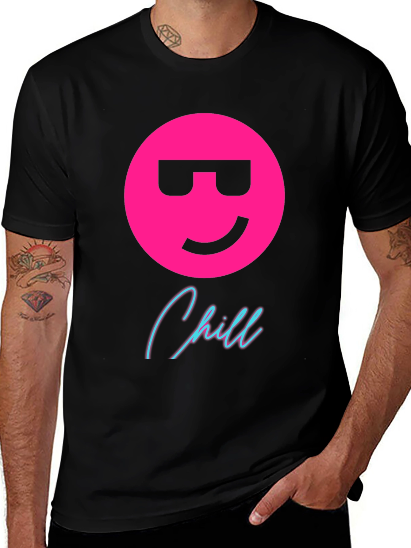 Variant 11 of Cool Emoji Chill T-Shirt - Black