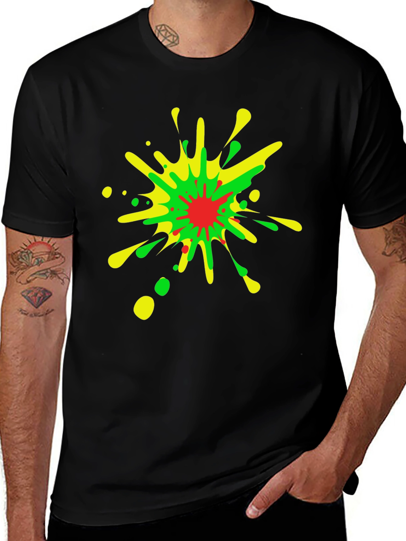 Variant 18 of Bold Splash T-Shirt - Vibrant Design, Soft Fabric