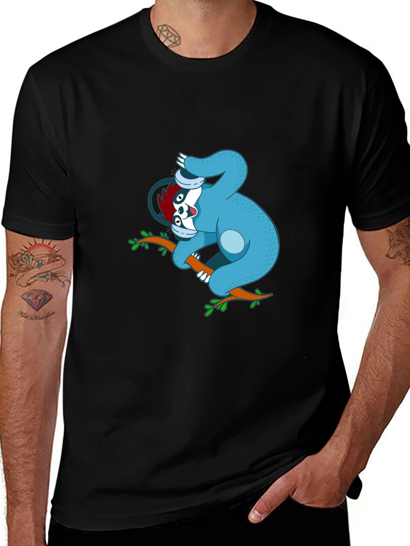 Variant 21 of Funny Sloth on Tree T-Shirt