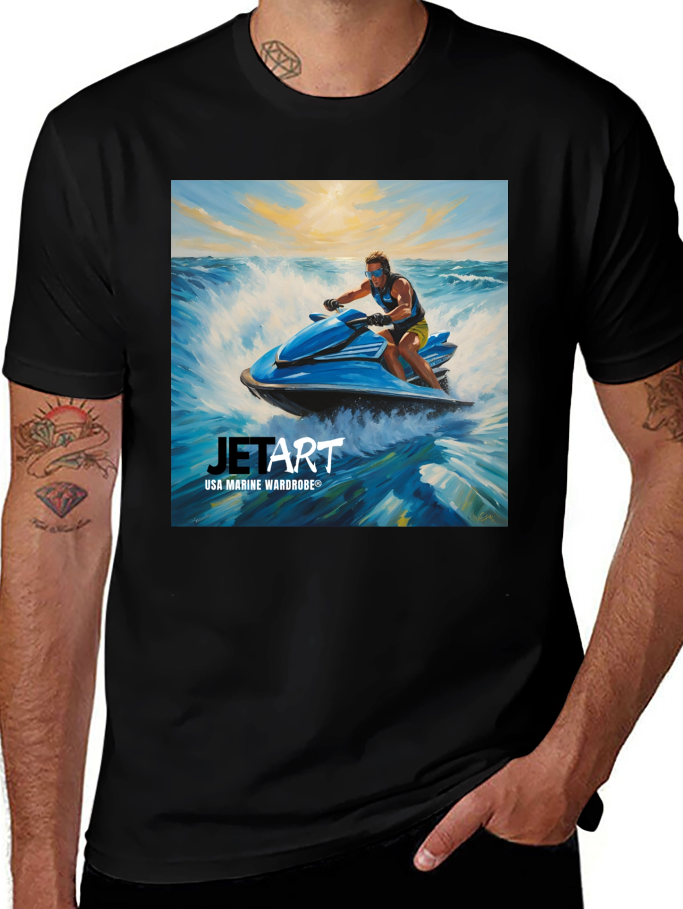 Variant 26 of Jet Art Marine Wardrobe T-Shirt - Thrilling Water Sports Design