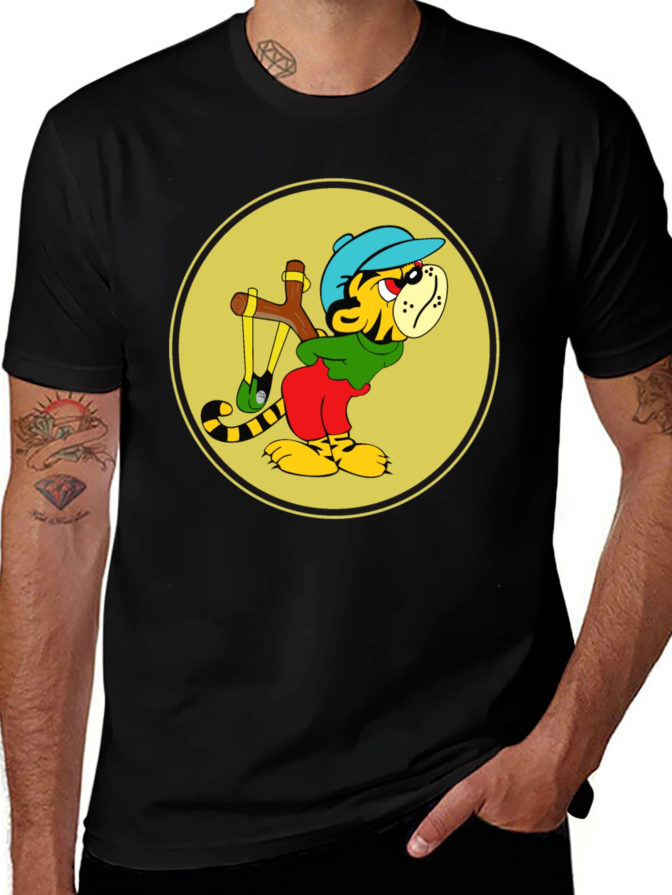 Variant 25 of Tiger Slingshot T-Shirt - Cool Cartoon Graphic Tee