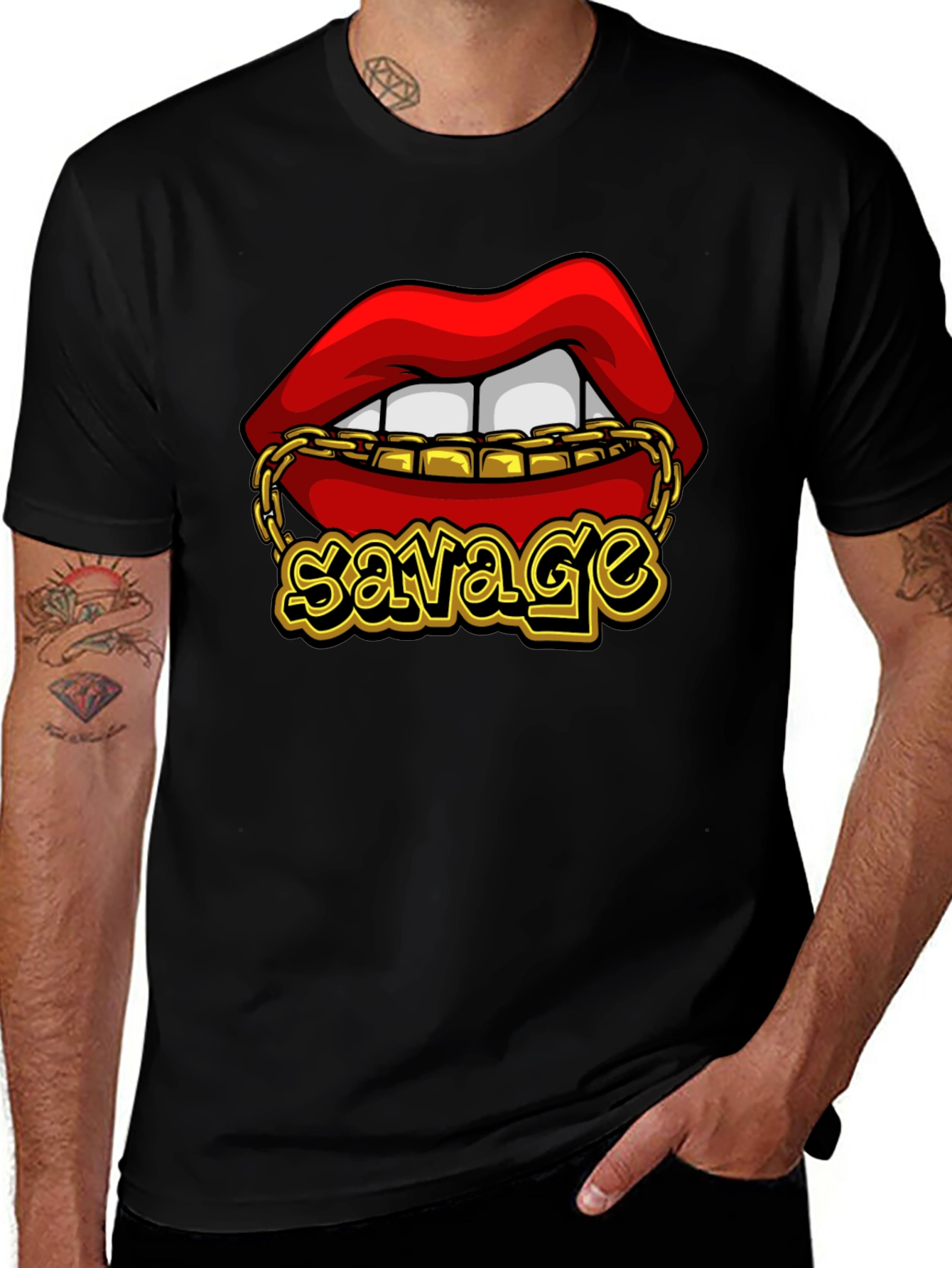 Variant 13 of Savage Lips Graphic T-Shirt - Bold Statement Tee