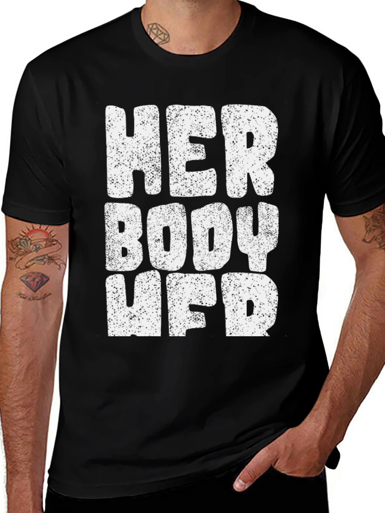 Variant 7 of Her Body Her Choice T-Shirt - Black